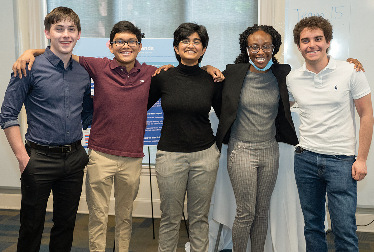 The Focus Friends team during their poster presentation.
